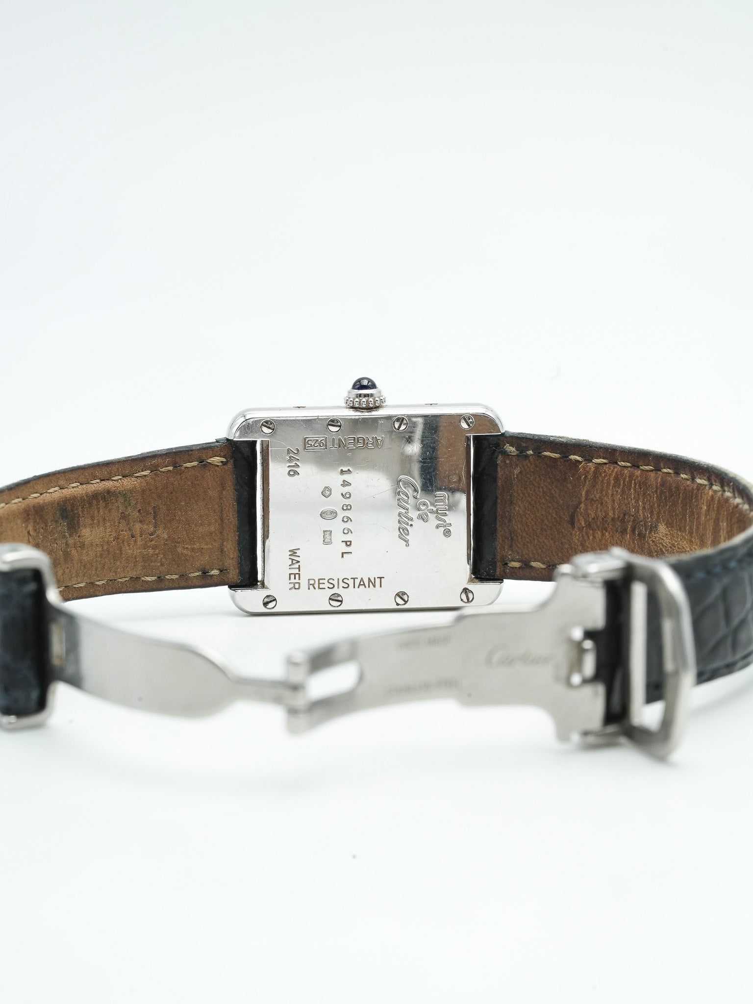 Cartier - Tank Must 2416 in massivem Silber blauer Index - 1990s 