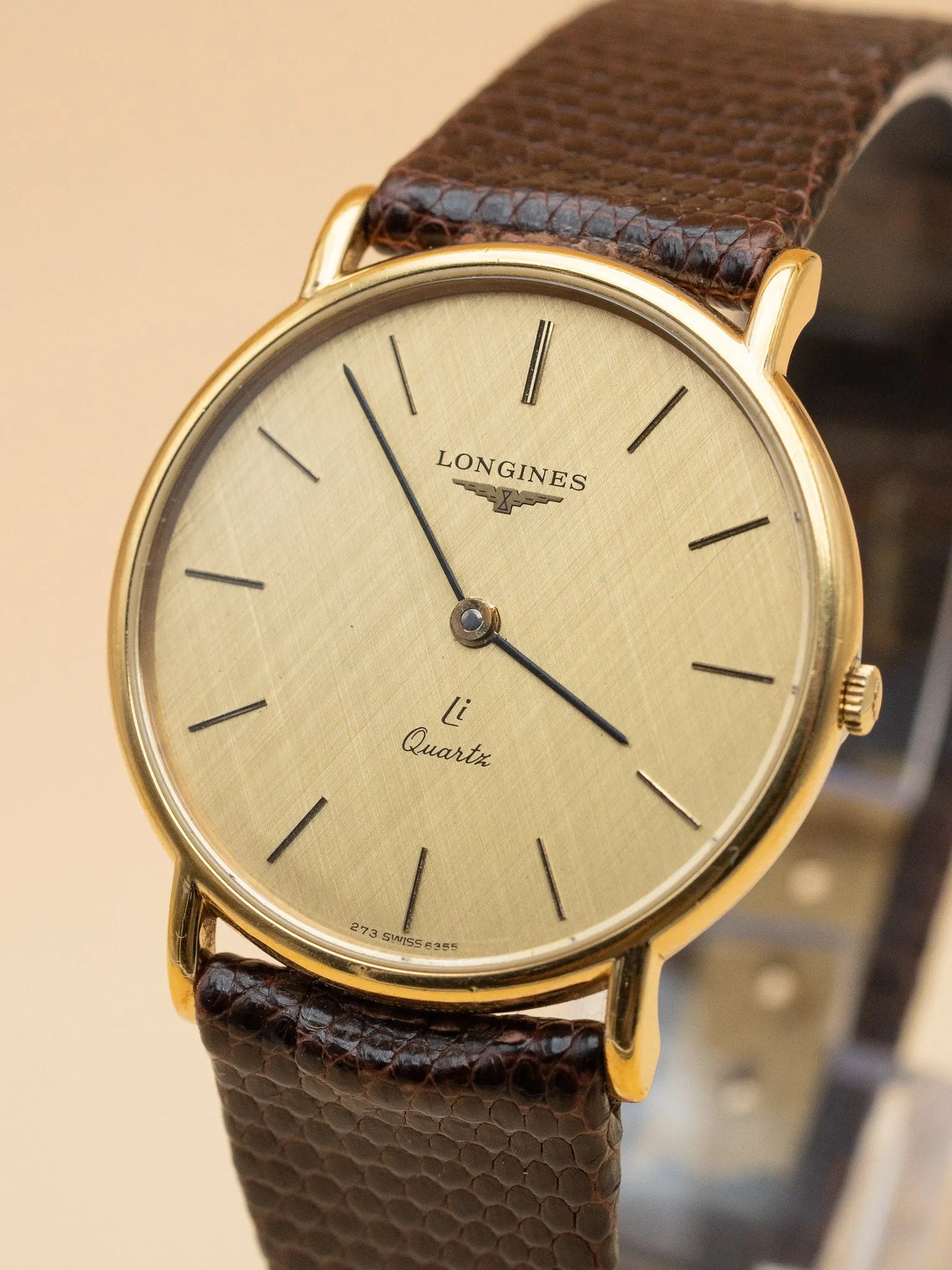 Longines - Li Quartz Cadran lin Plaque Or - 1985