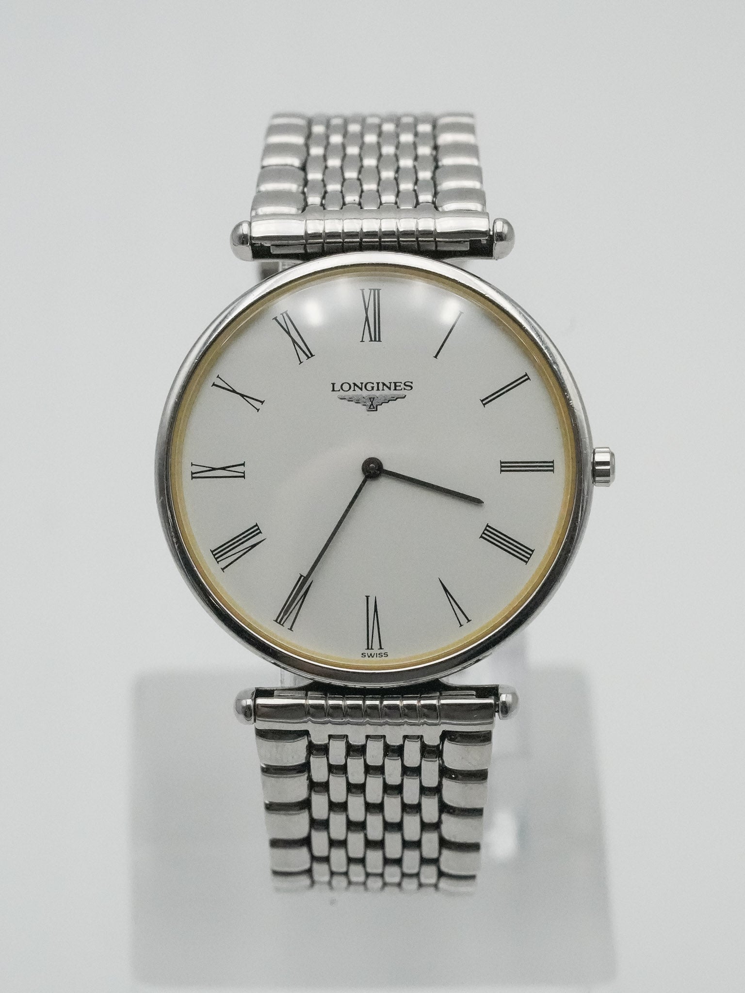 Longines - La Grande Classique Extra Plat acier maille cadran blanc - 1990s