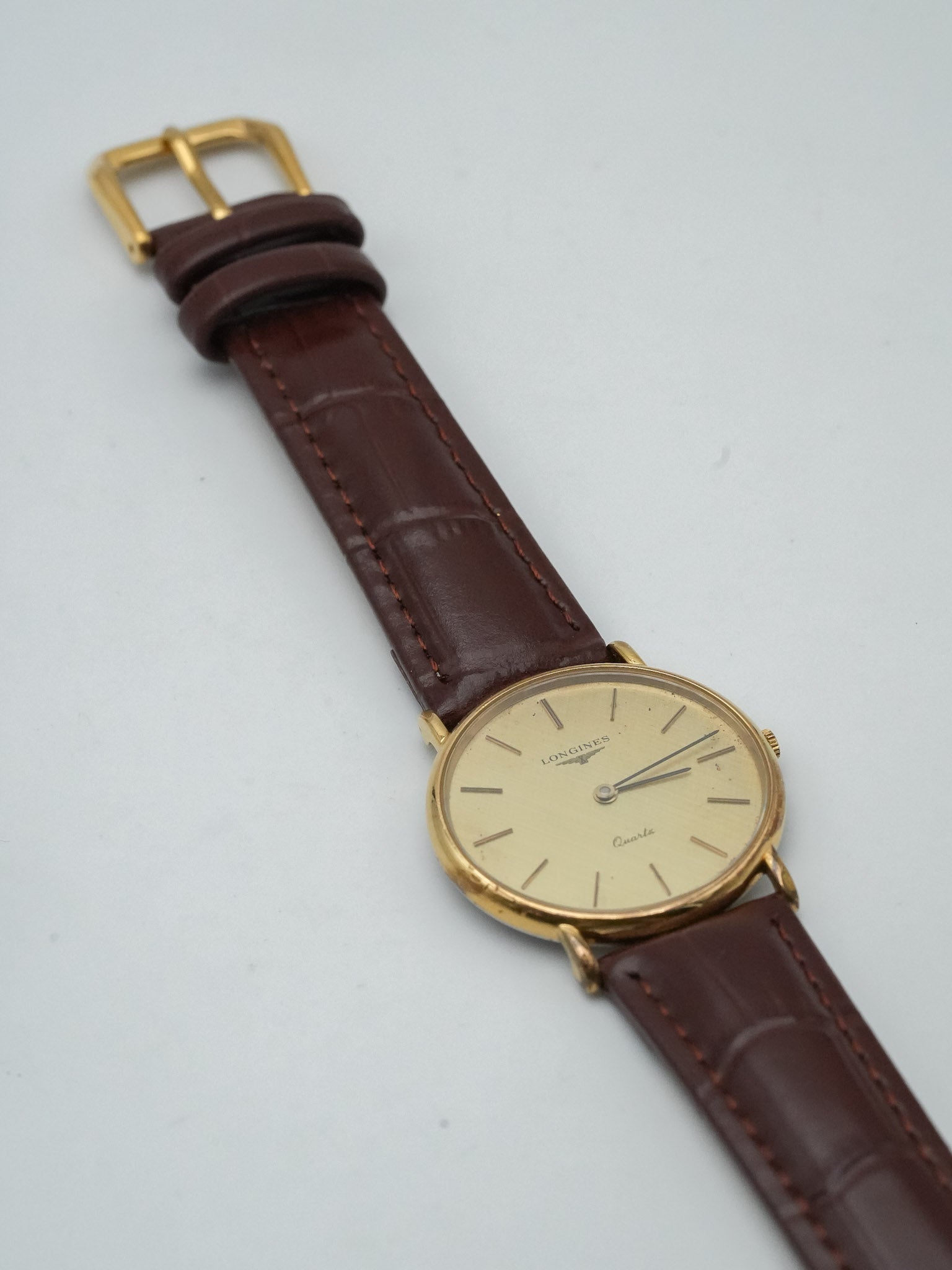 Longines - Plaqué Or Cadran lin Quartz - 1980s