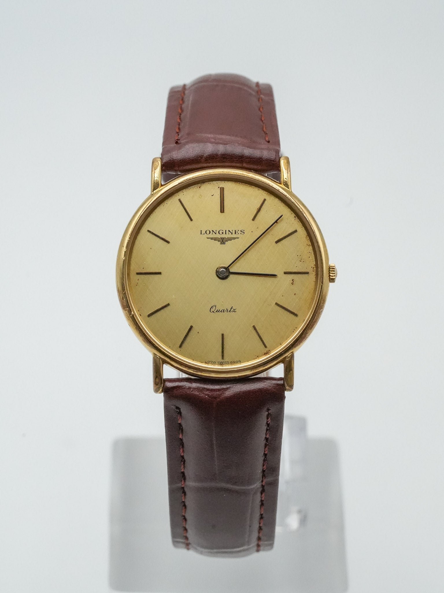 Longines - Plaqué Or Cadran lin Quartz - 1980s