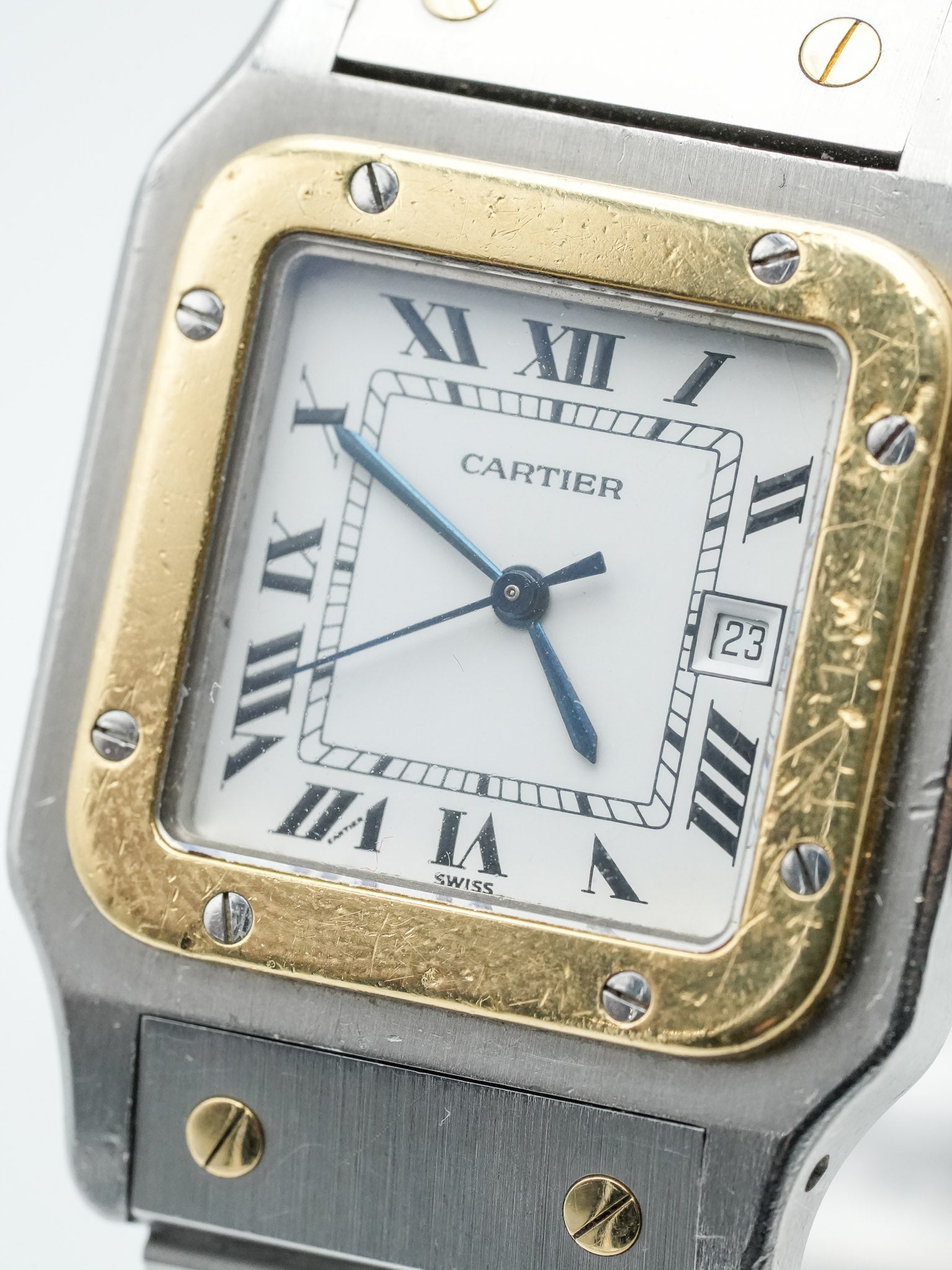 Cartier - La fameuse Santos 2961 or et acier - 1980s