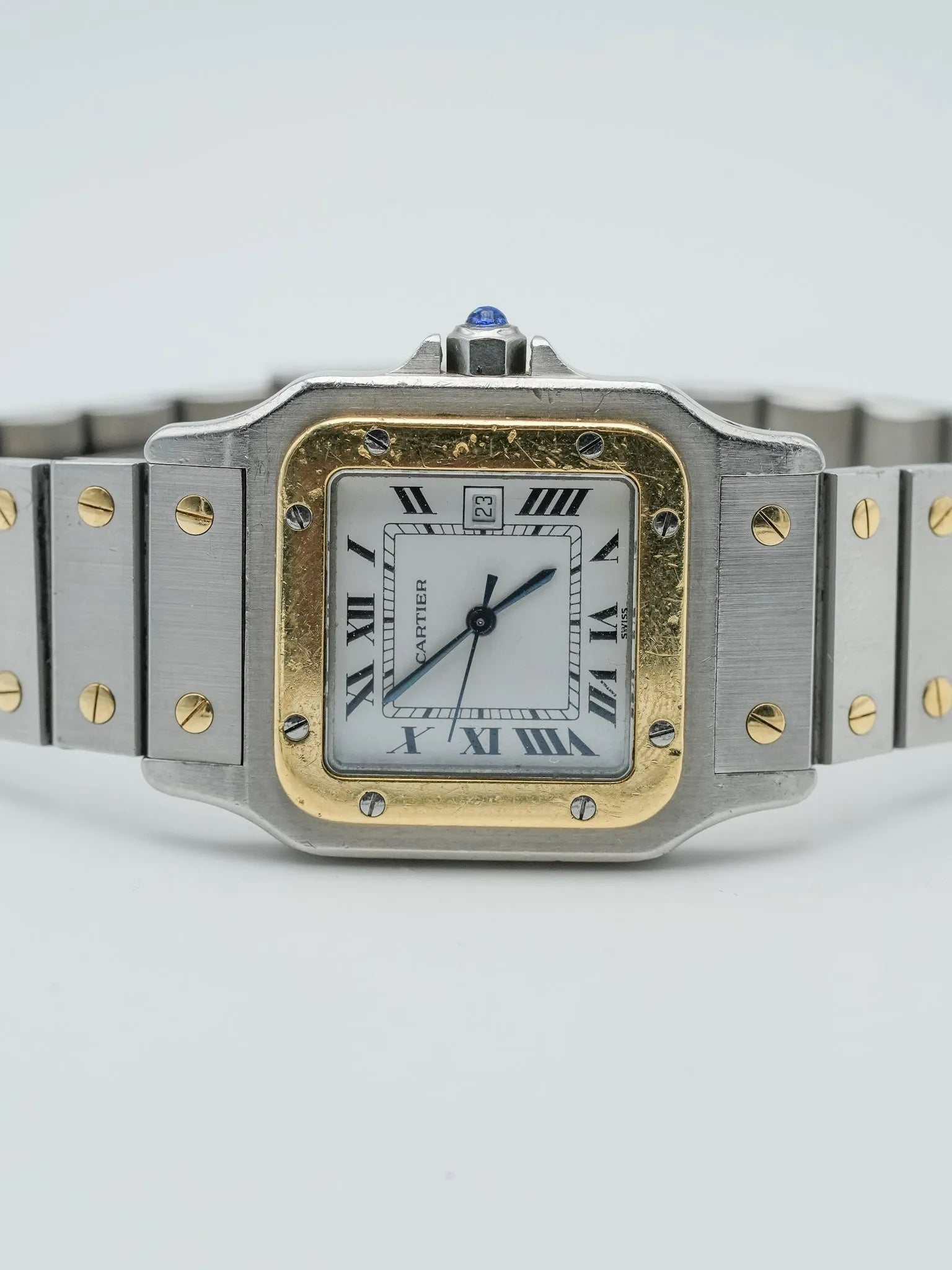 Cartier - Знаменитая Santos 2961 золото и сталь - 1980s 