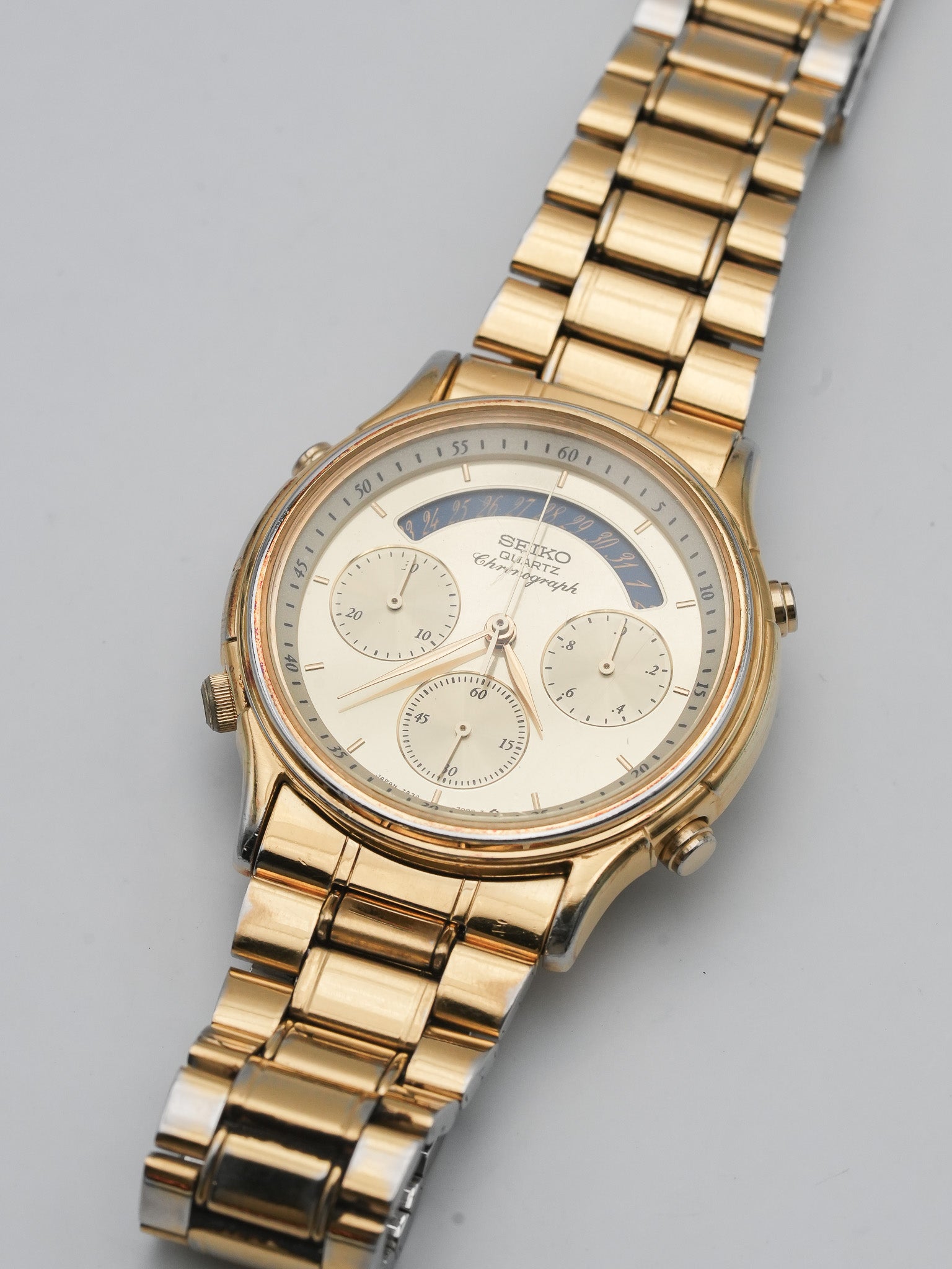 Seiko - Chronograph Gold Datum Blau - 1986 