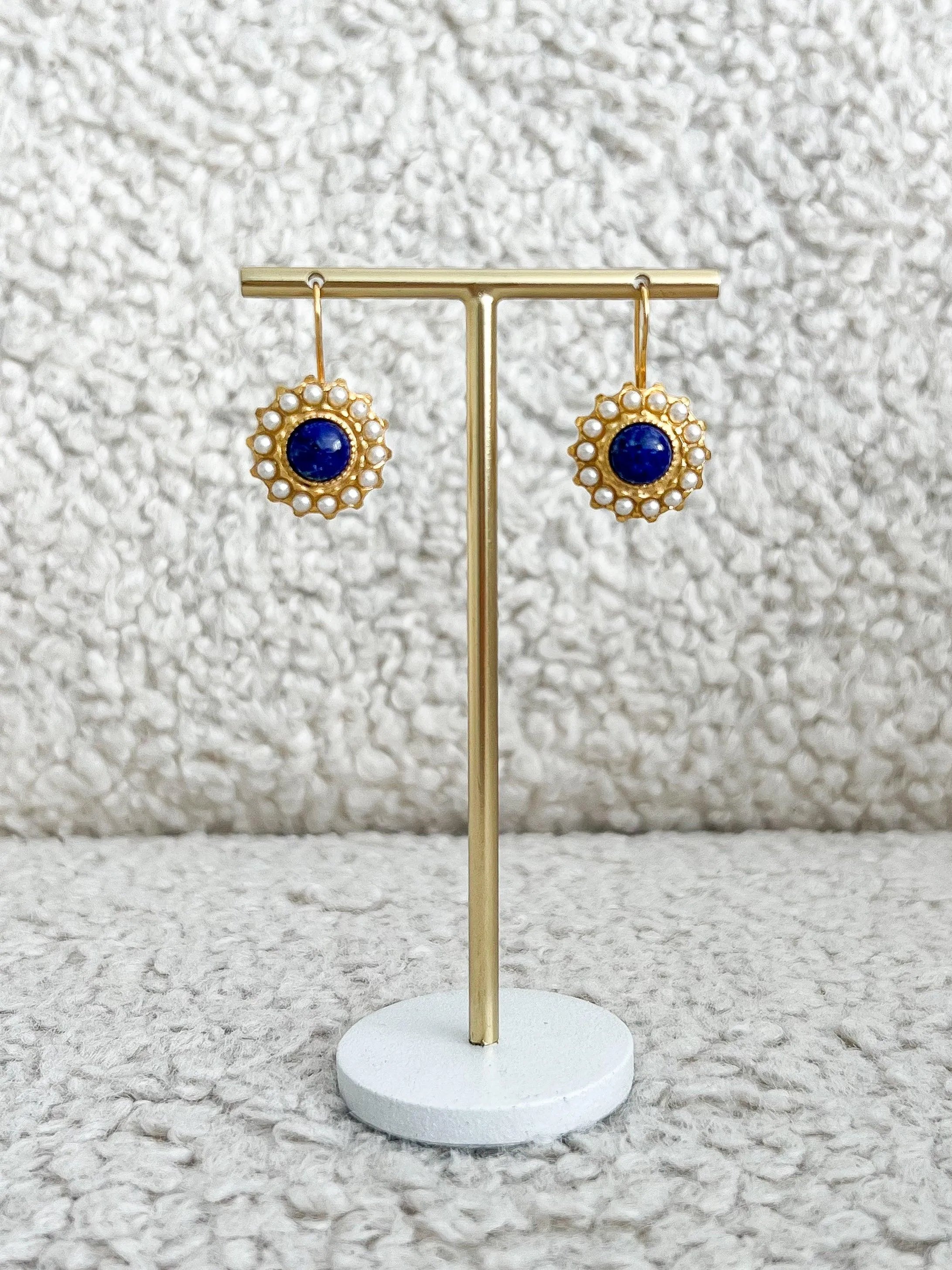 Boucles d’oreilles - Vermeil Lapis Lazuli Perles Naturelles - Atelier Victor