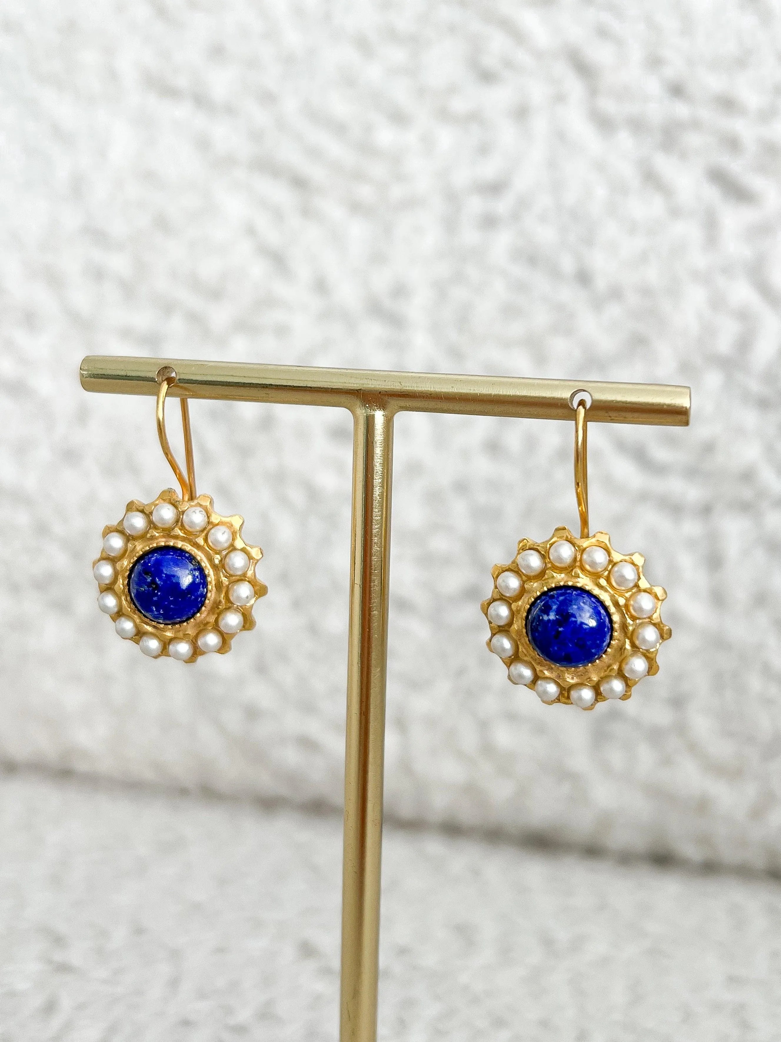 Boucles d’oreilles - Vermeil Lapis Lazuli Perles Naturelles - Atelier Victor