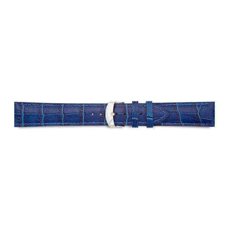 Bracelet de montre Bleu - Cuir façon alligator - Atelier Victor