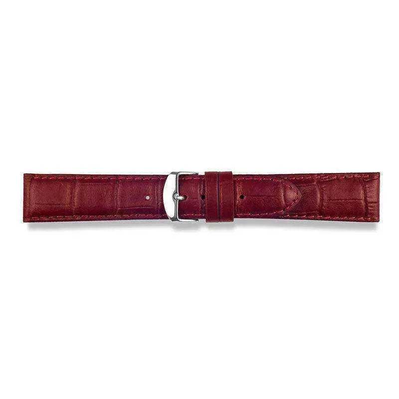 Bracelet de montre Bordeaux - Cuir façon crocodile - Atelier Victor