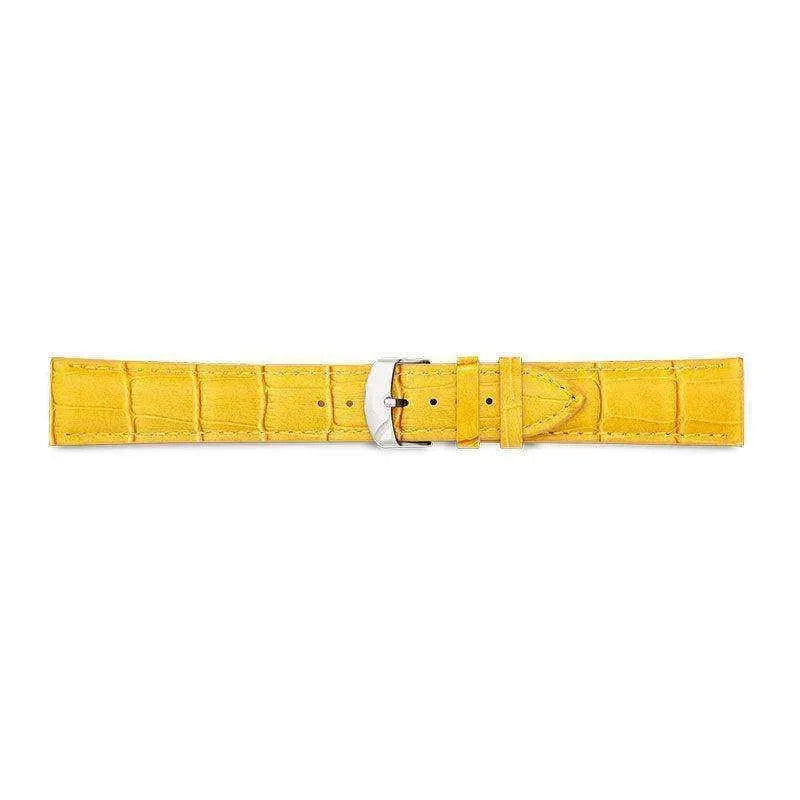 Bracelet de montre Jaune - Cuir façon crocodile - Atelier Victor