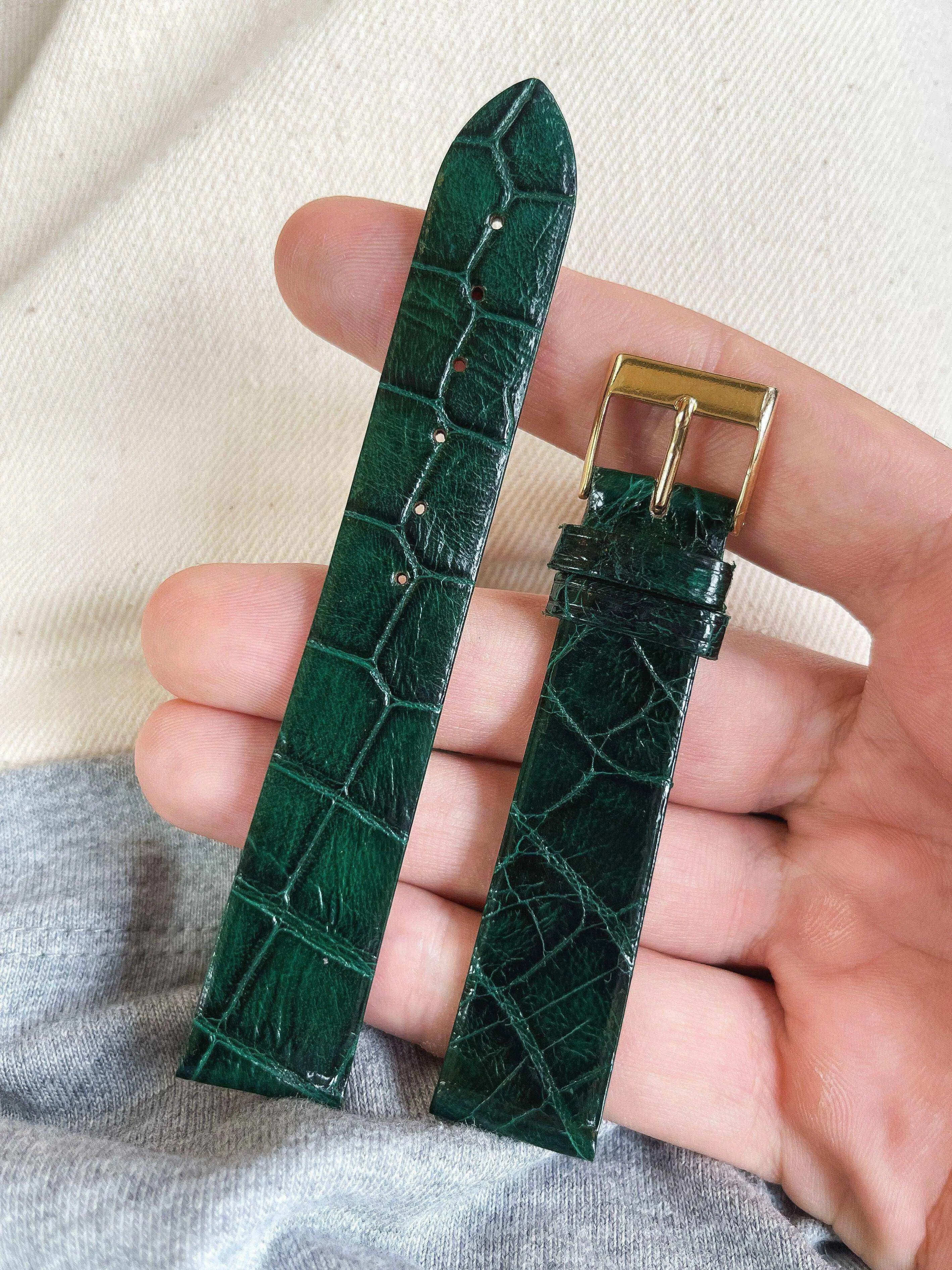 Bracelet de montre vert - Cuir Alligator - Atelier Victor