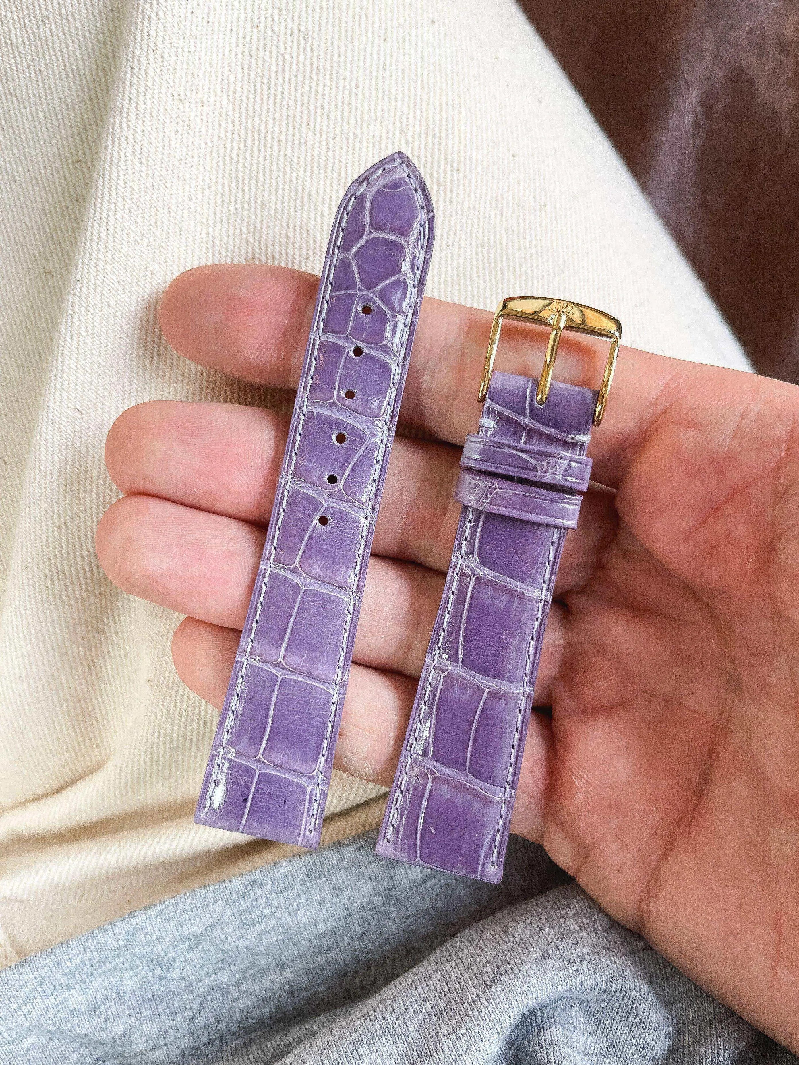 Bracelet de montre violet - Cuir Alligator - Atelier Victor