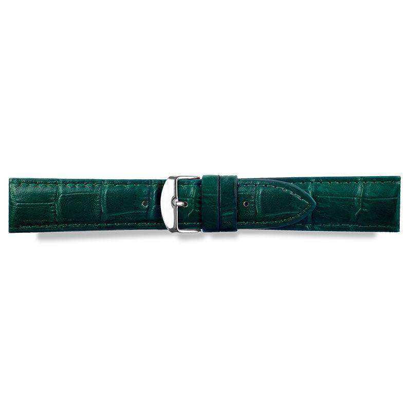 Bracelet - Vert bouteille - Cuir de bovin imitation alligator - Atelier Victor