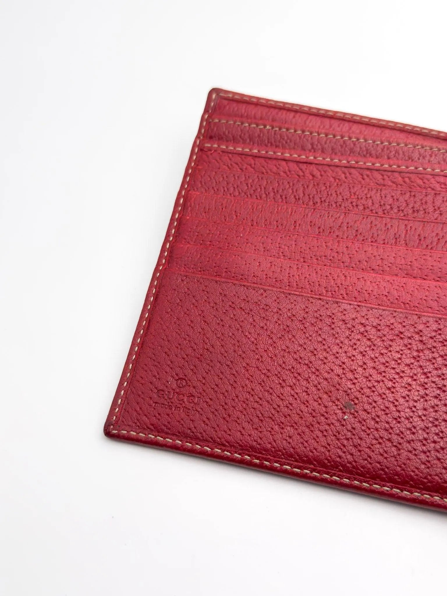 Gucci - Portefeuille en toile GG Bleu Cuir Rouge - Atelier Victor