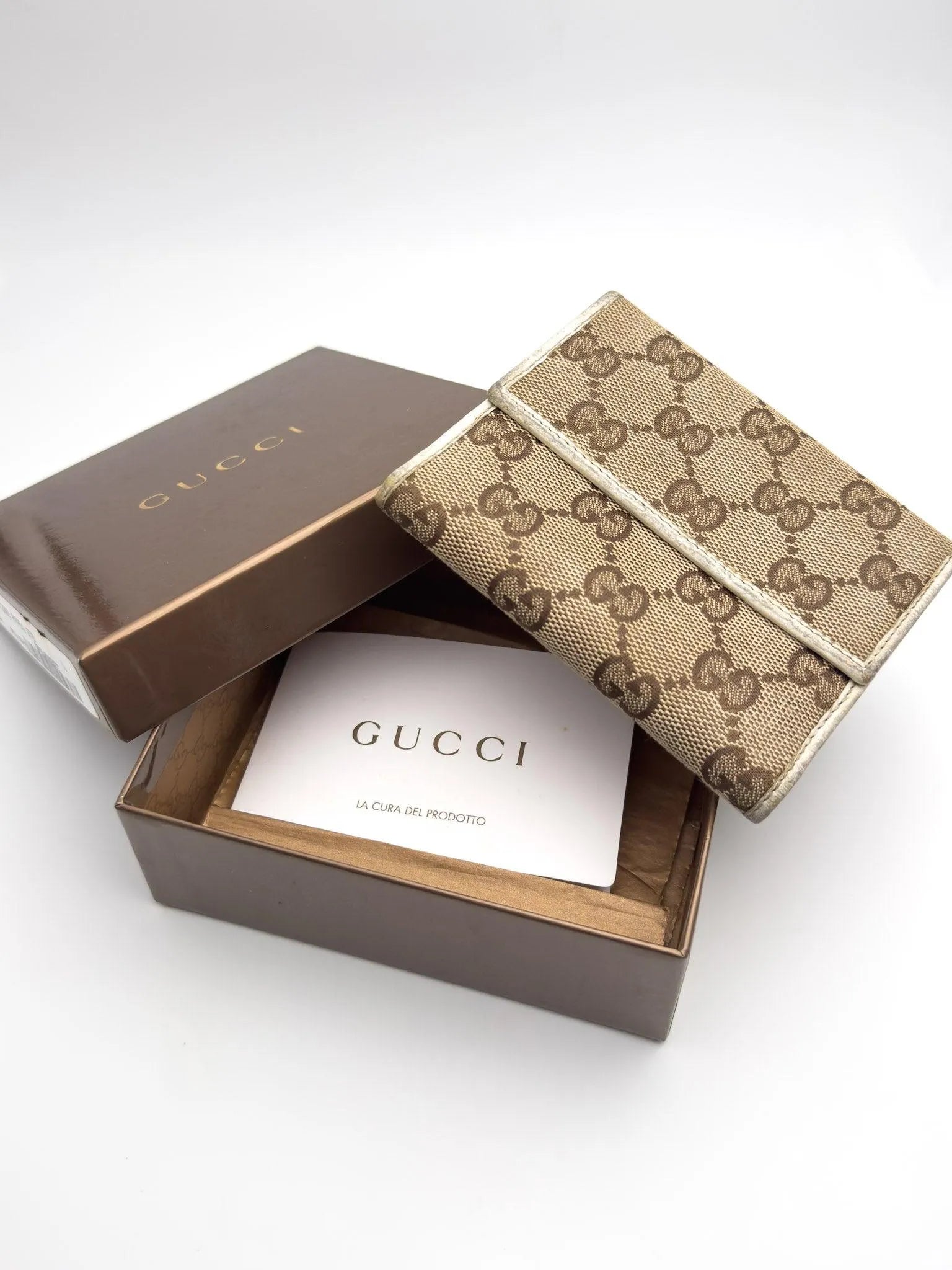 Gucci - Portefeuille en toile GG cuir blanc - Atelier Victor