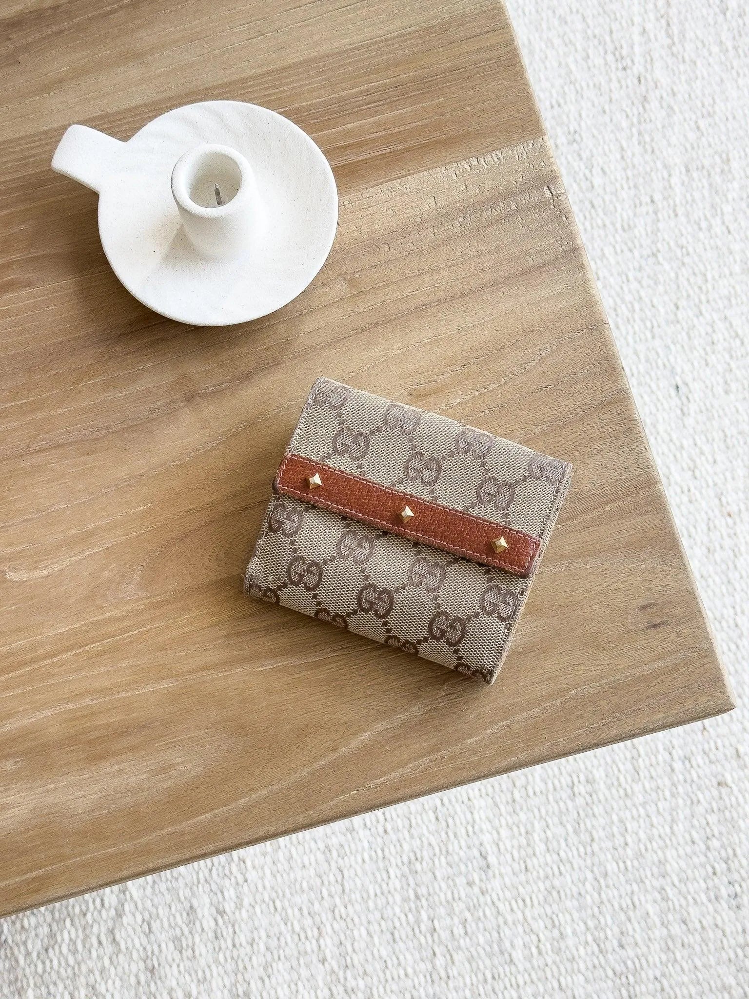 Gucci - Portefeuille en toile GG Marron Clous - Atelier Victor