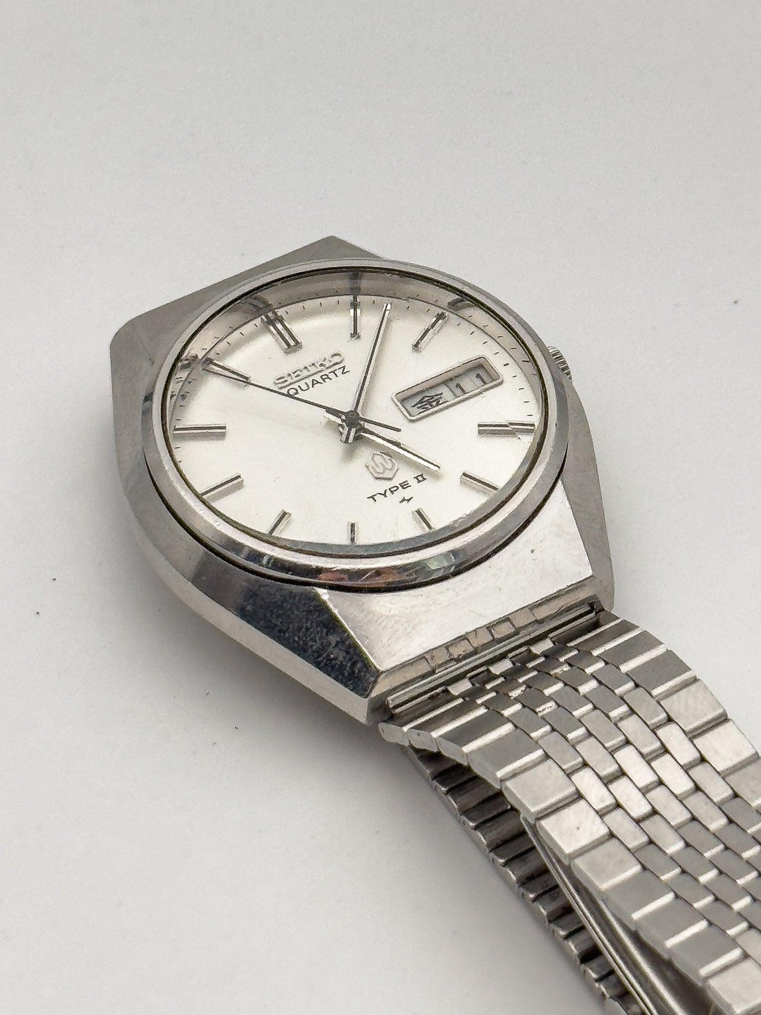 Seiko - Серебряные граненые часы Kanji Daydate - 1976