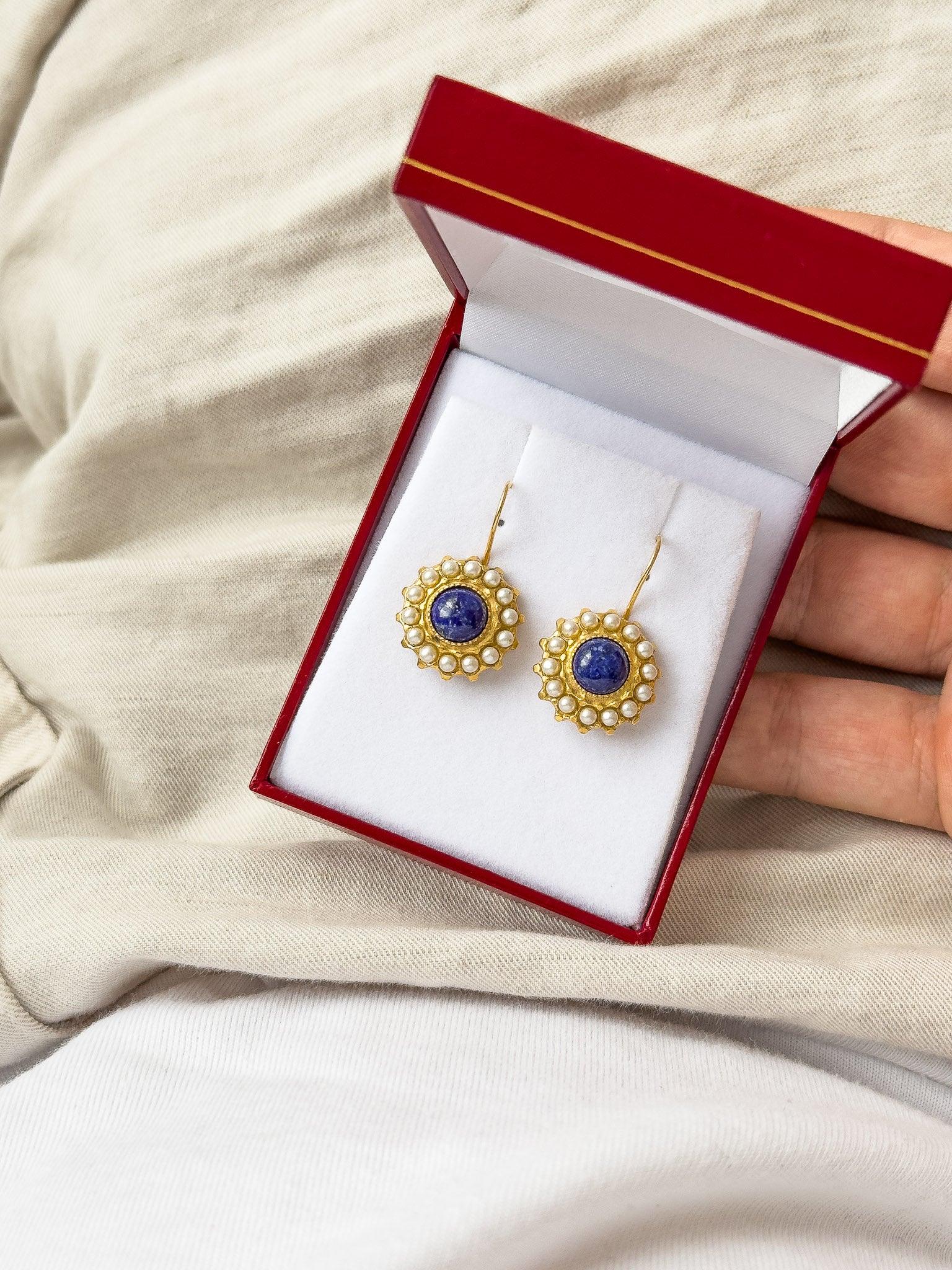 Boucles d’oreilles - Vermeil Lapis Lazuli Perles Naturelles