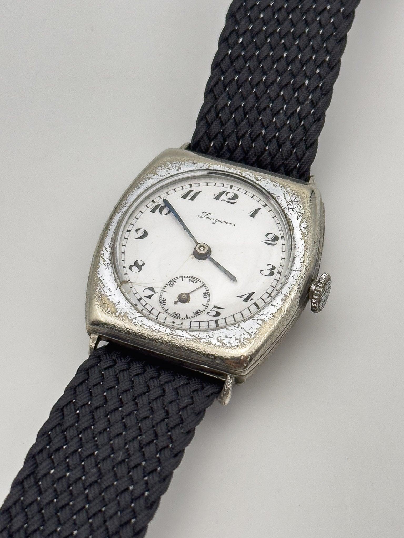 LONGINES - Military Tonneau Enamel Dial - 1913