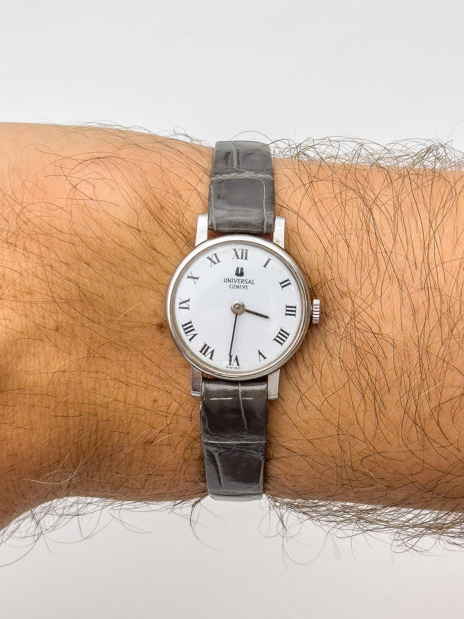 Universal Genève - Reloj de vestir blanco - 1970's