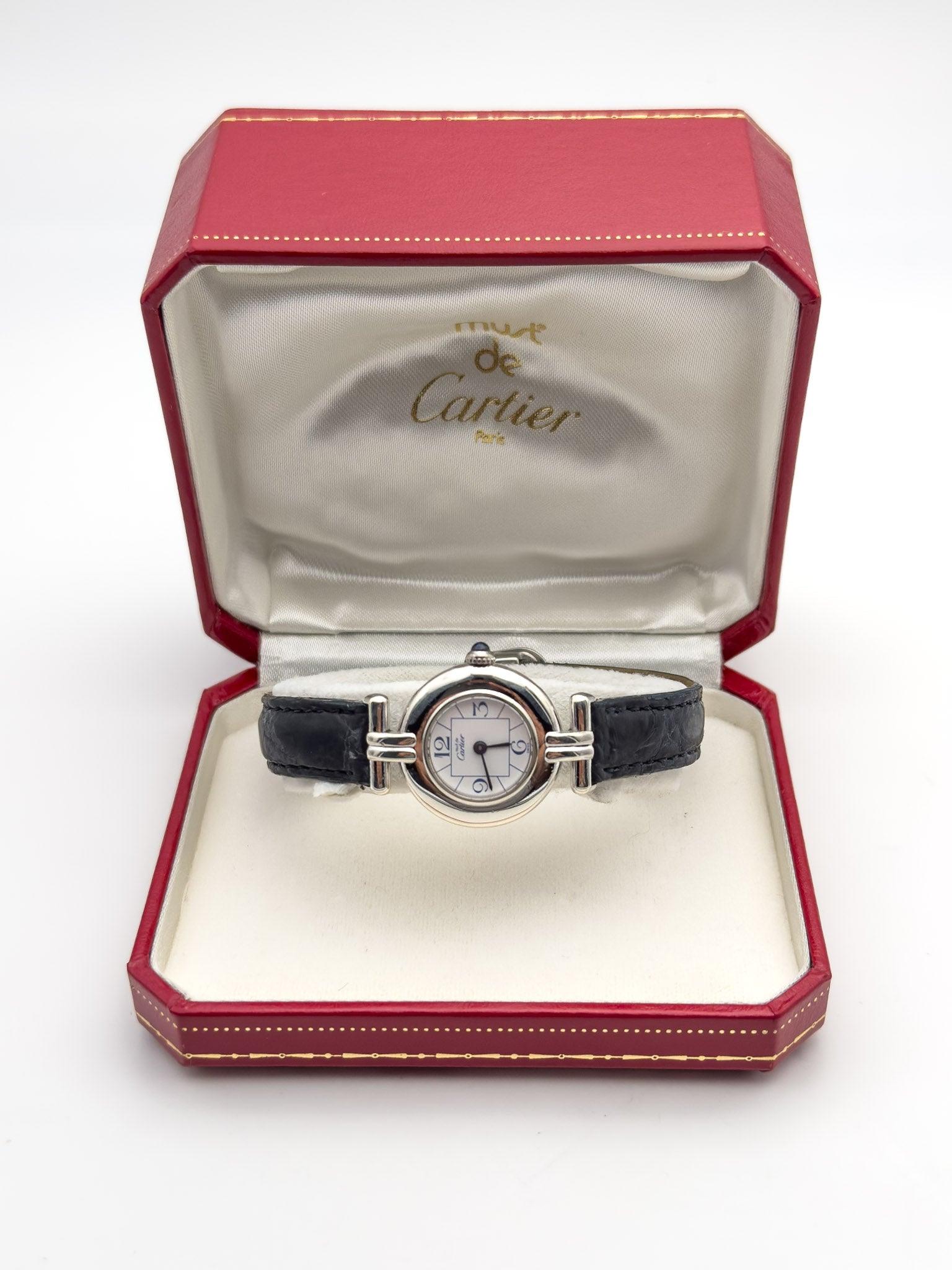 Cartier - Must Colisée Silver Blue - Box - 1990's