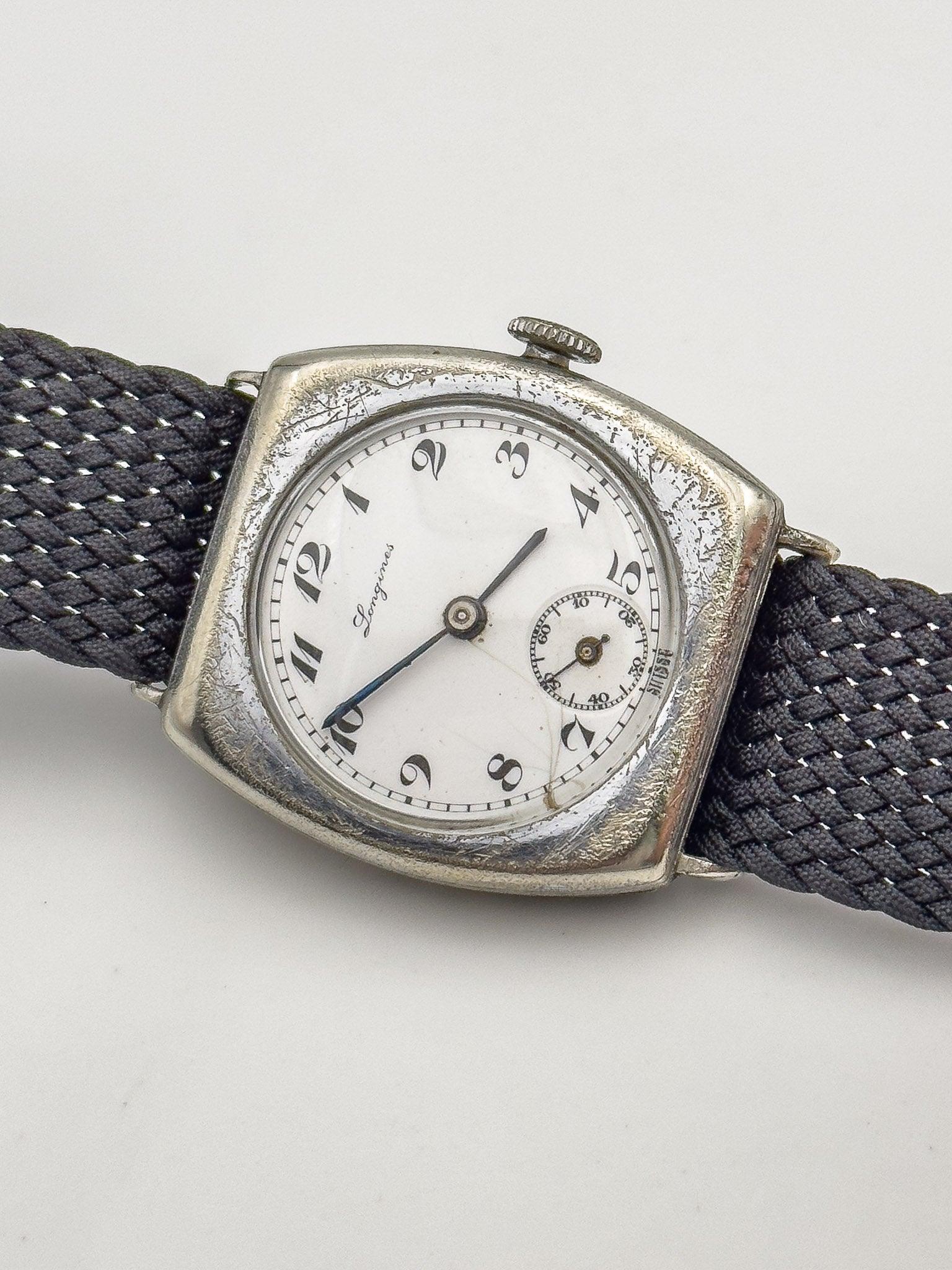 Longines - Military Tonneau Emaille Dial - 1913