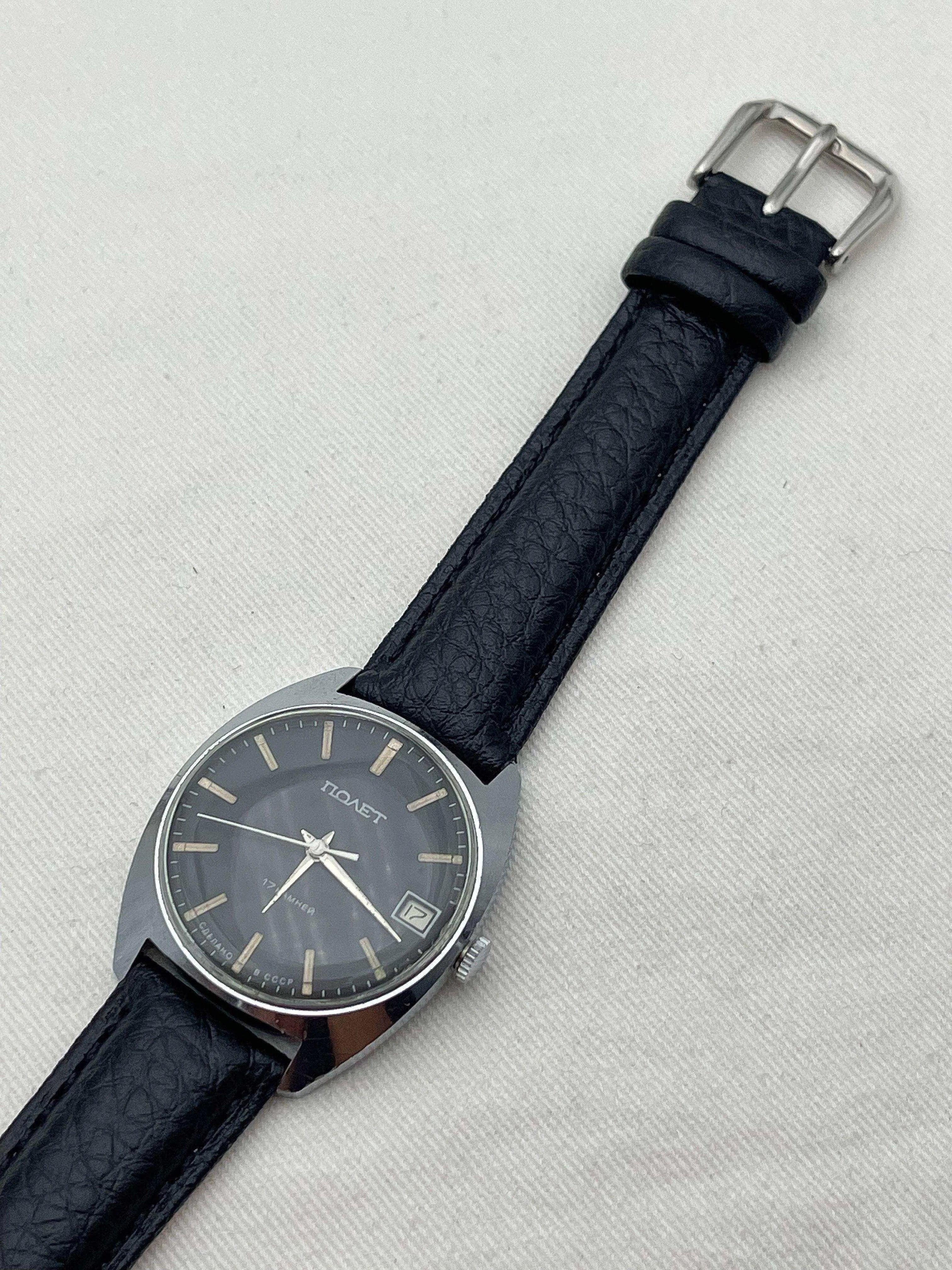 Poljot - Black Dial White Date - 1970s - Atelier Victor