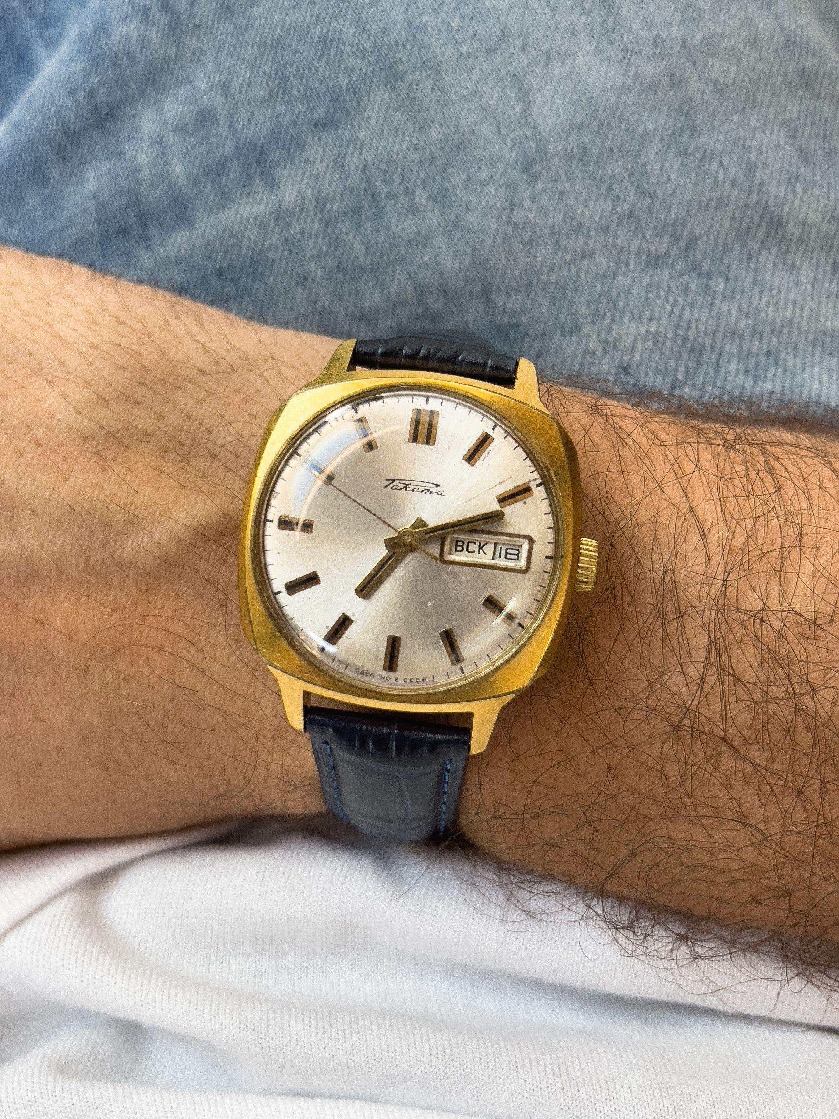 Raketa - Square Gold Daydate - 1970’s - Atelier Victor