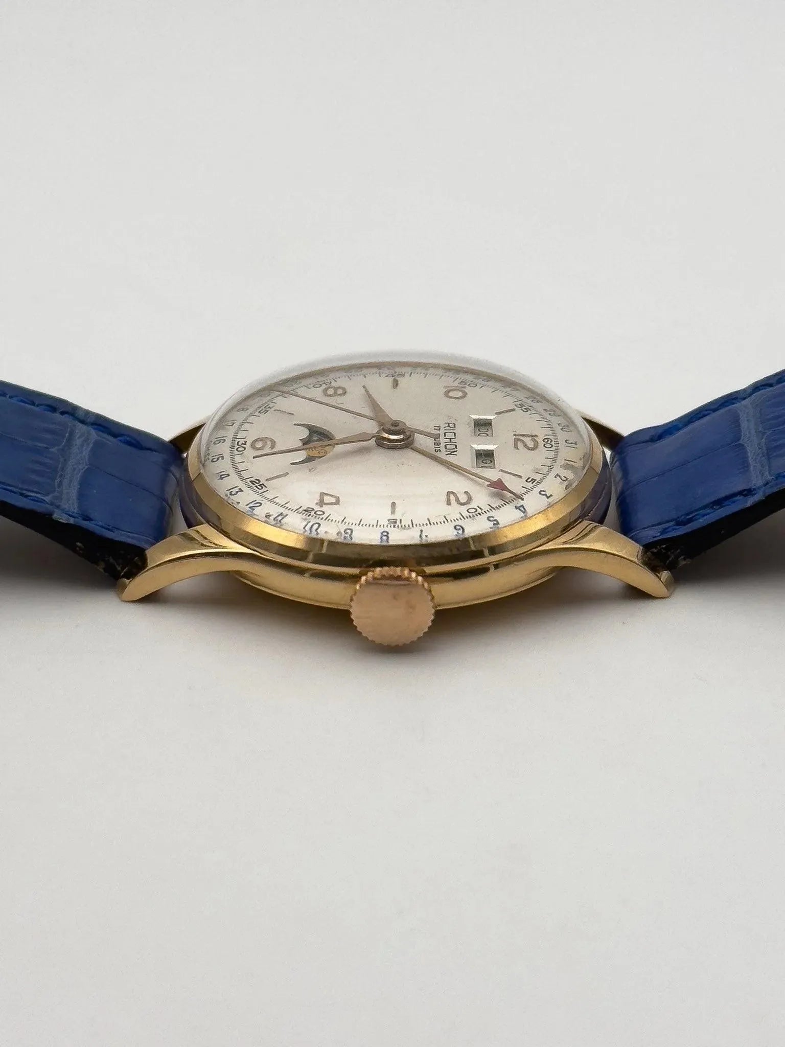 Richon - 18k Rose Gold Triple Calendar Moonphase Venus - 1940s - Atelier Victor