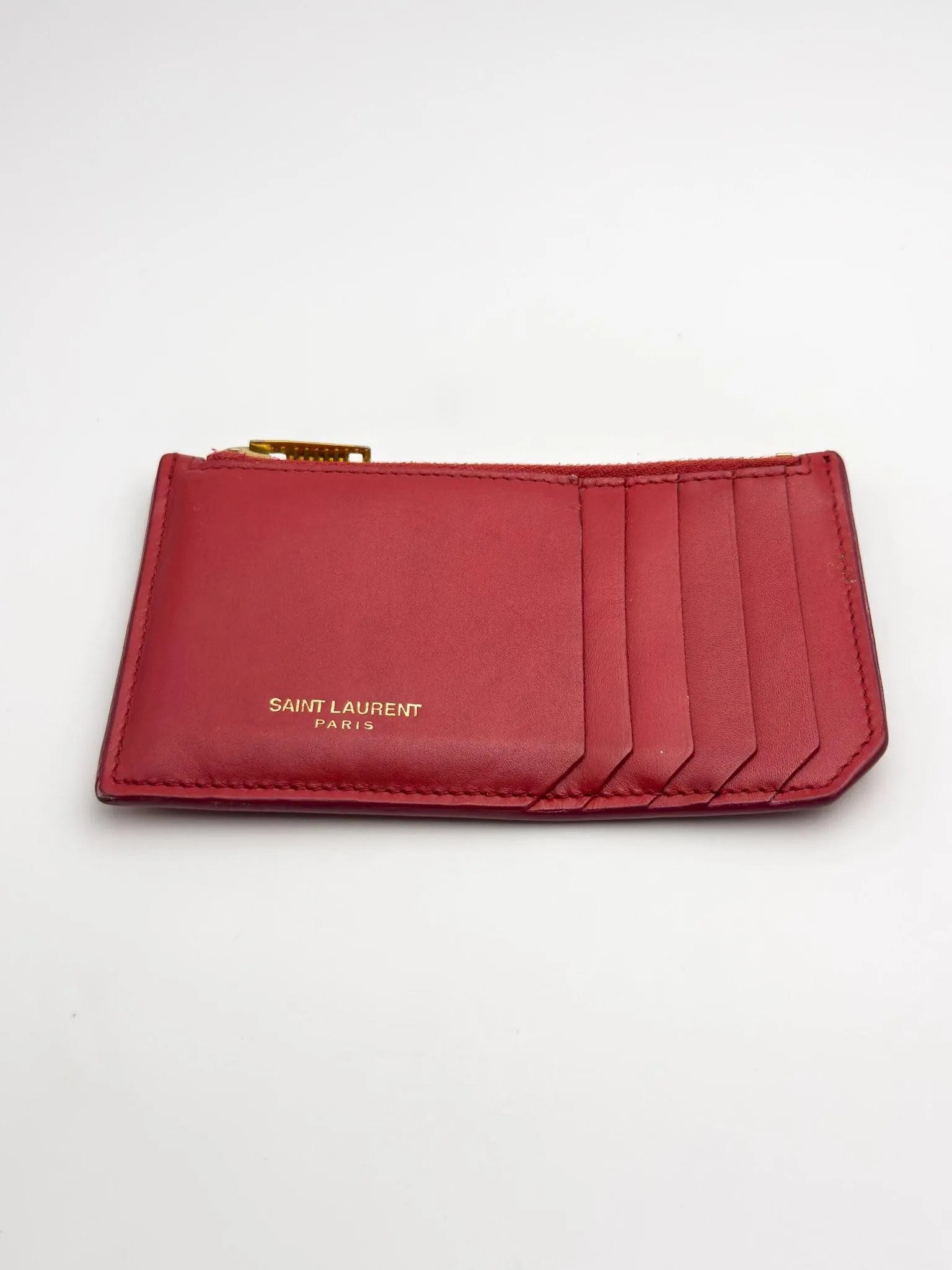 Saint Laurent - Portefeuille en cuir rouge - Atelier Victor