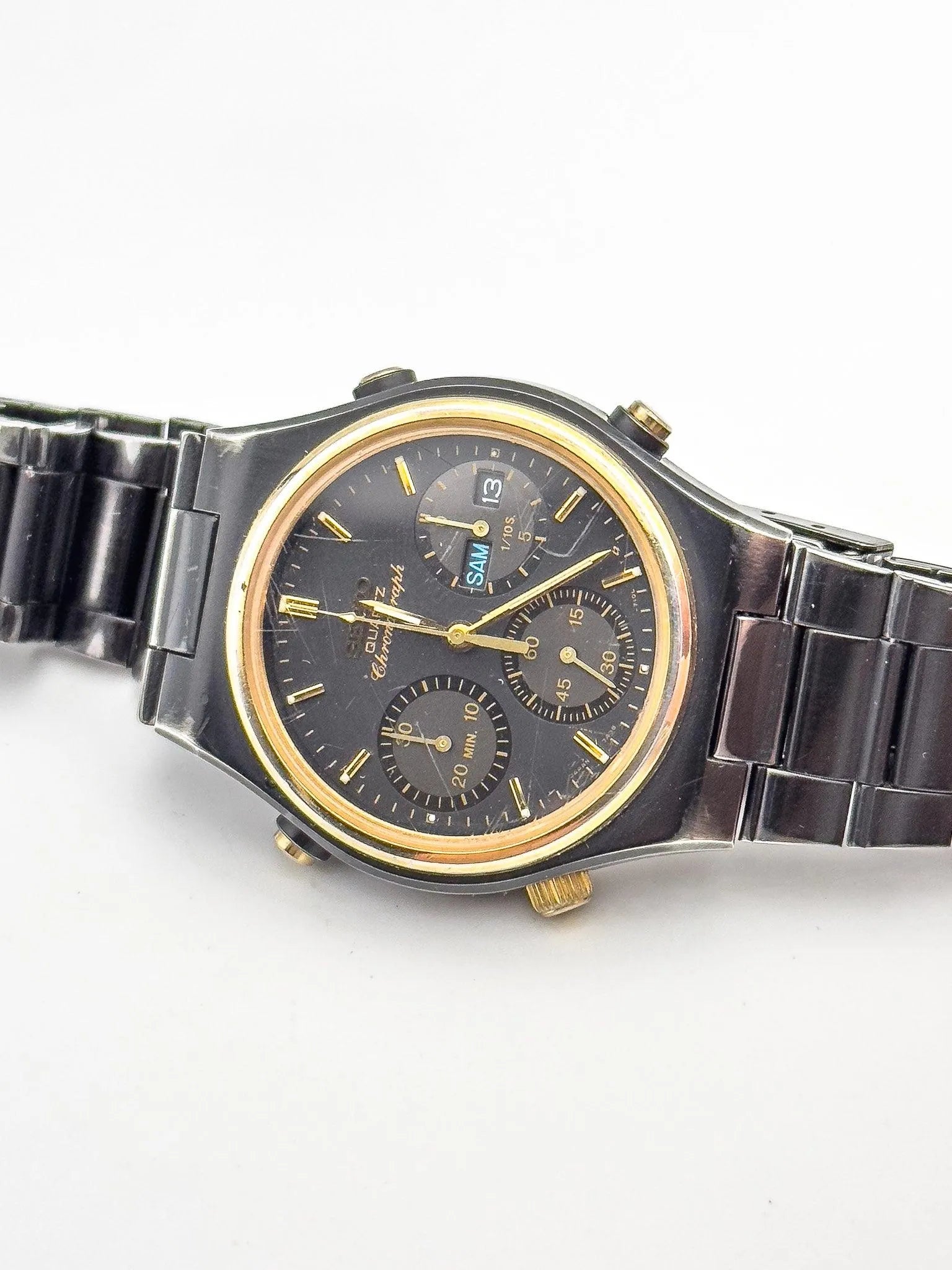 Seiko - Black Chronograph Day Date - 1984 - Atelier Victor