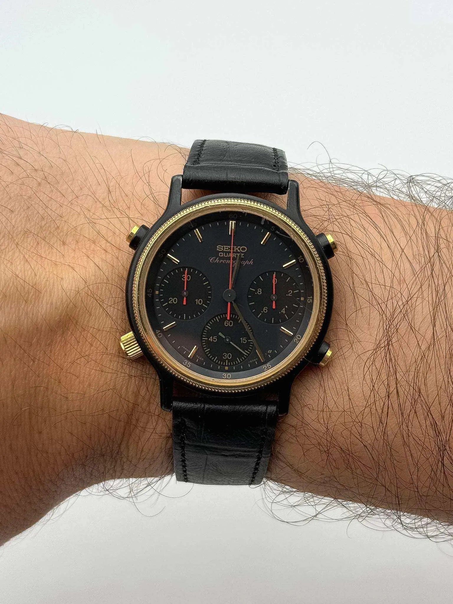 Seiko - Black Chronograph Leather - 1984 - Atelier Victor