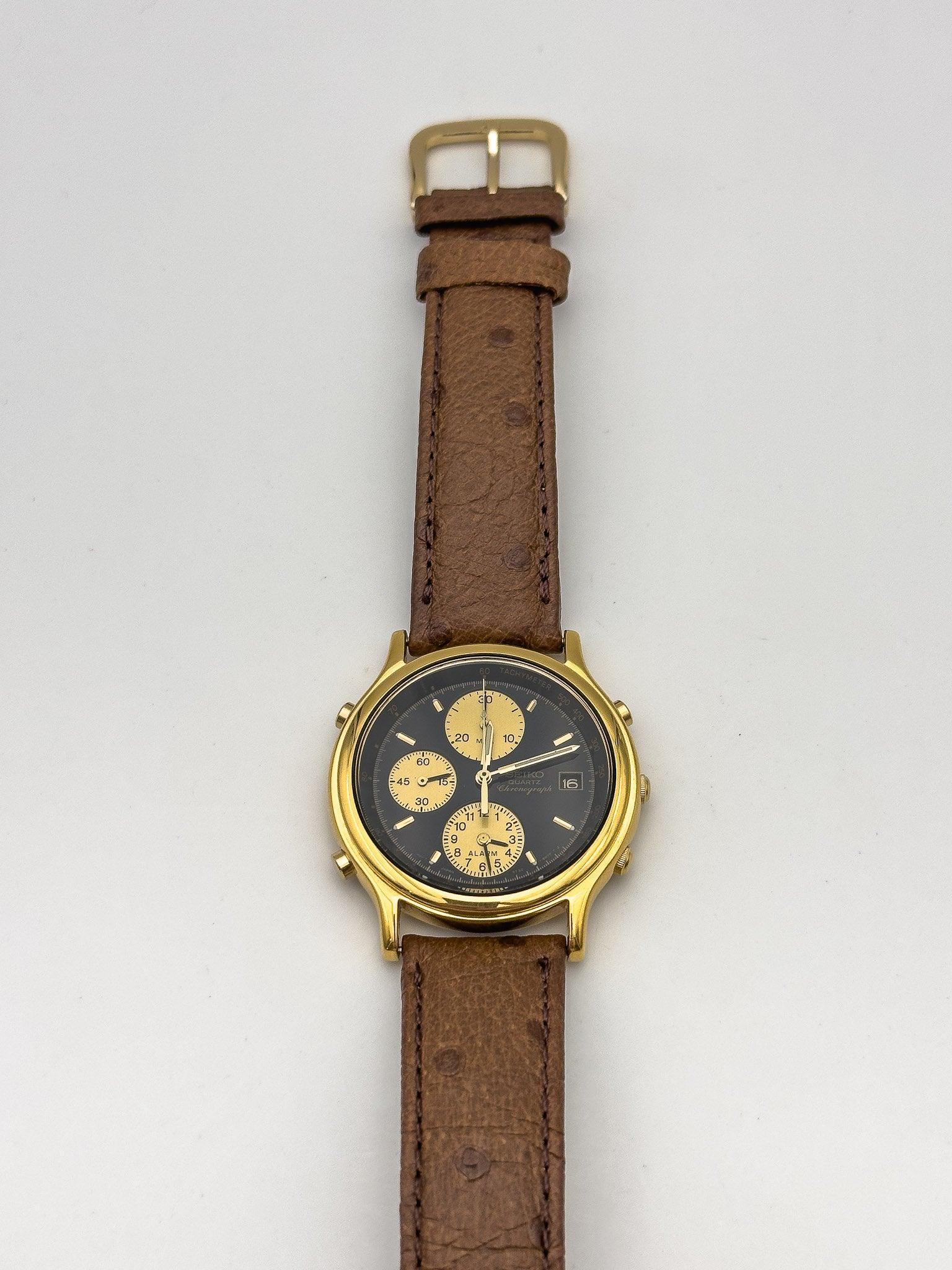 Seiko - Gold Black Chrono Alarm - 1992 - Atelier Victor