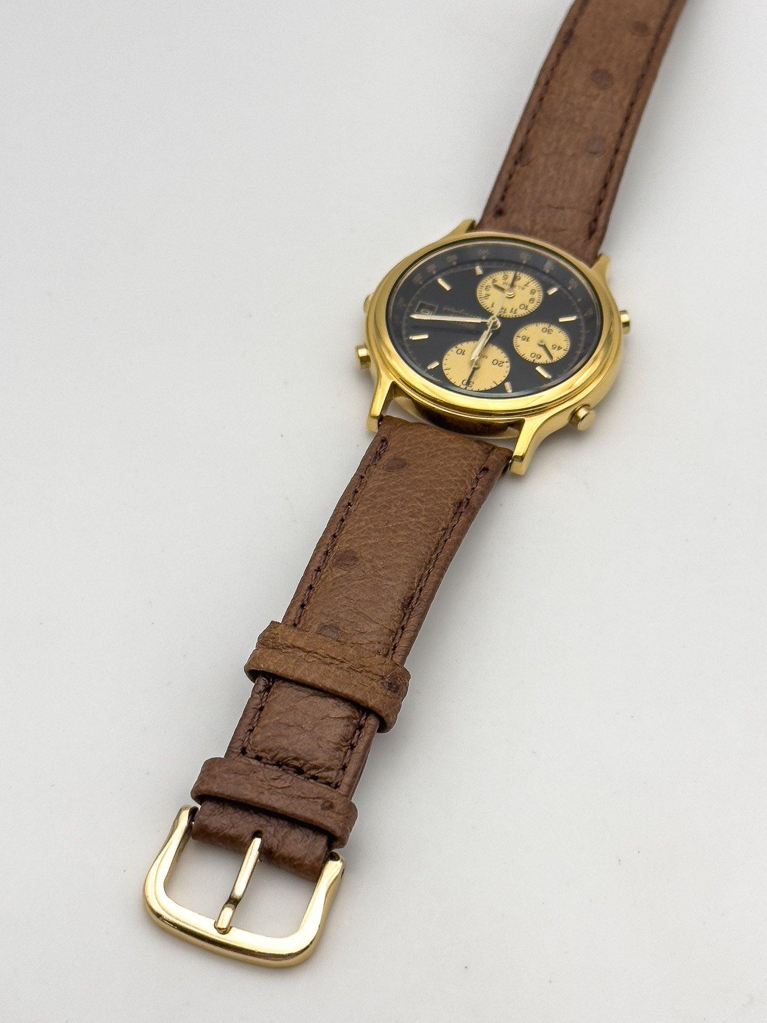 Seiko - Gold Black Chrono Alarm - 1992 - Atelier Victor